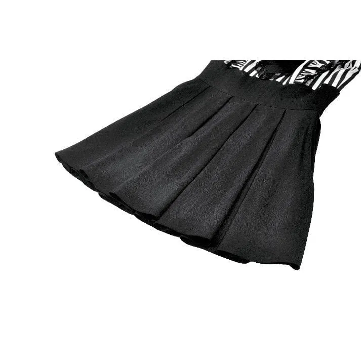 Gothic-Kleid mit Streifen und Rüschen für Damen