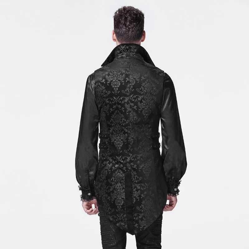 Herren Gothic Floral bedruckte High / Low Weste