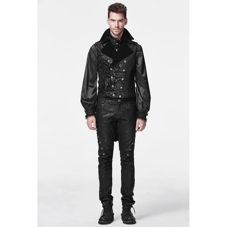 Herren Gothic Floral bedruckte High / Low Weste