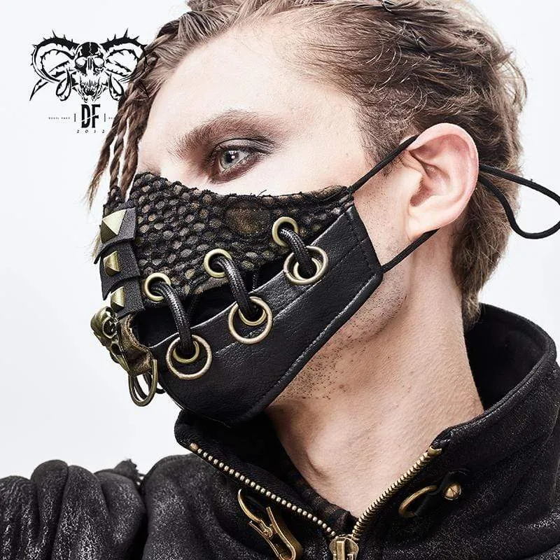 Herren Ringe Nieten Mesh Applique Masken