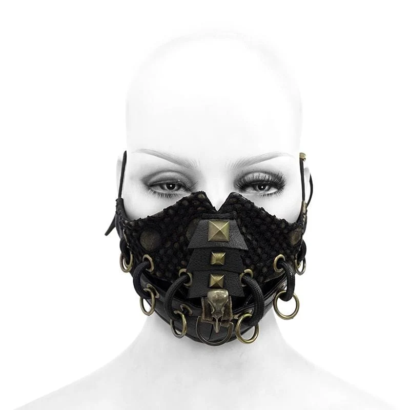 Herren Ringe Nieten Mesh Applique Masken