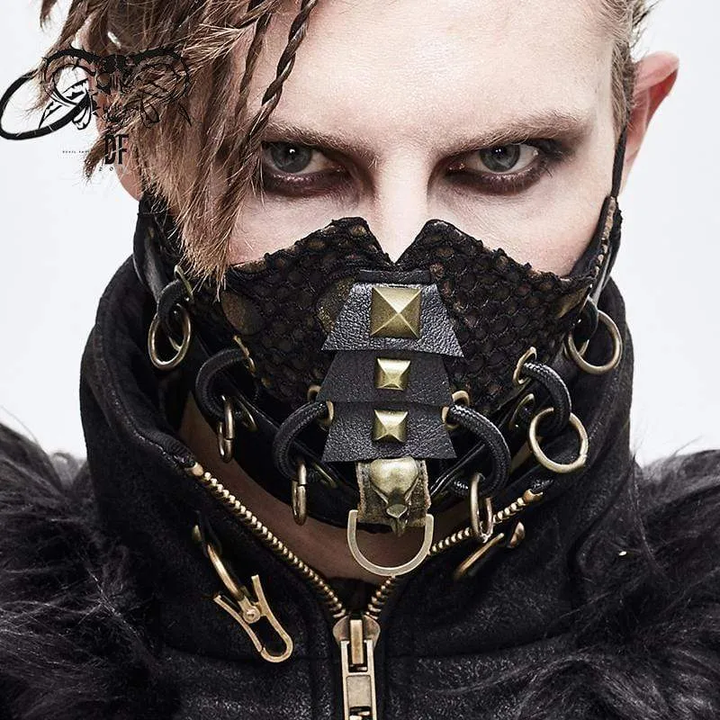 Frauen Gothic Mesh Masken mit Nieten