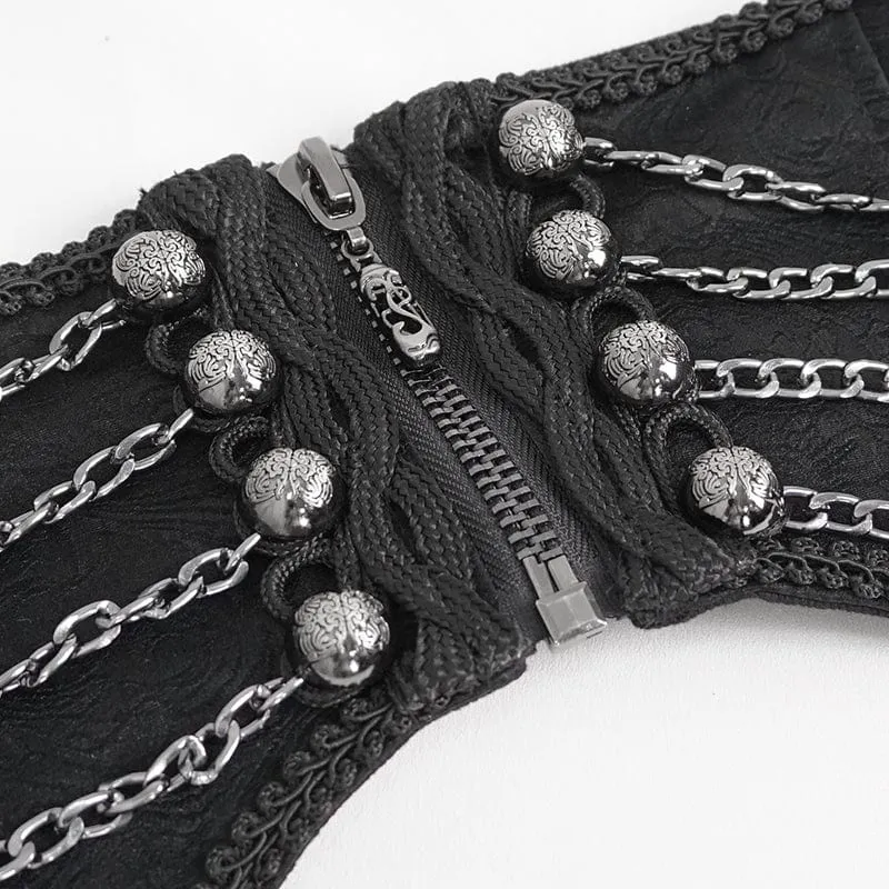 Unregelmäßiger Gothic-Gürtel mit mehreren Ketten und Reißverschluss für Herren
