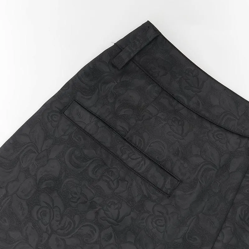 Gothic-Anzughose mit Blumenmuster für Herren