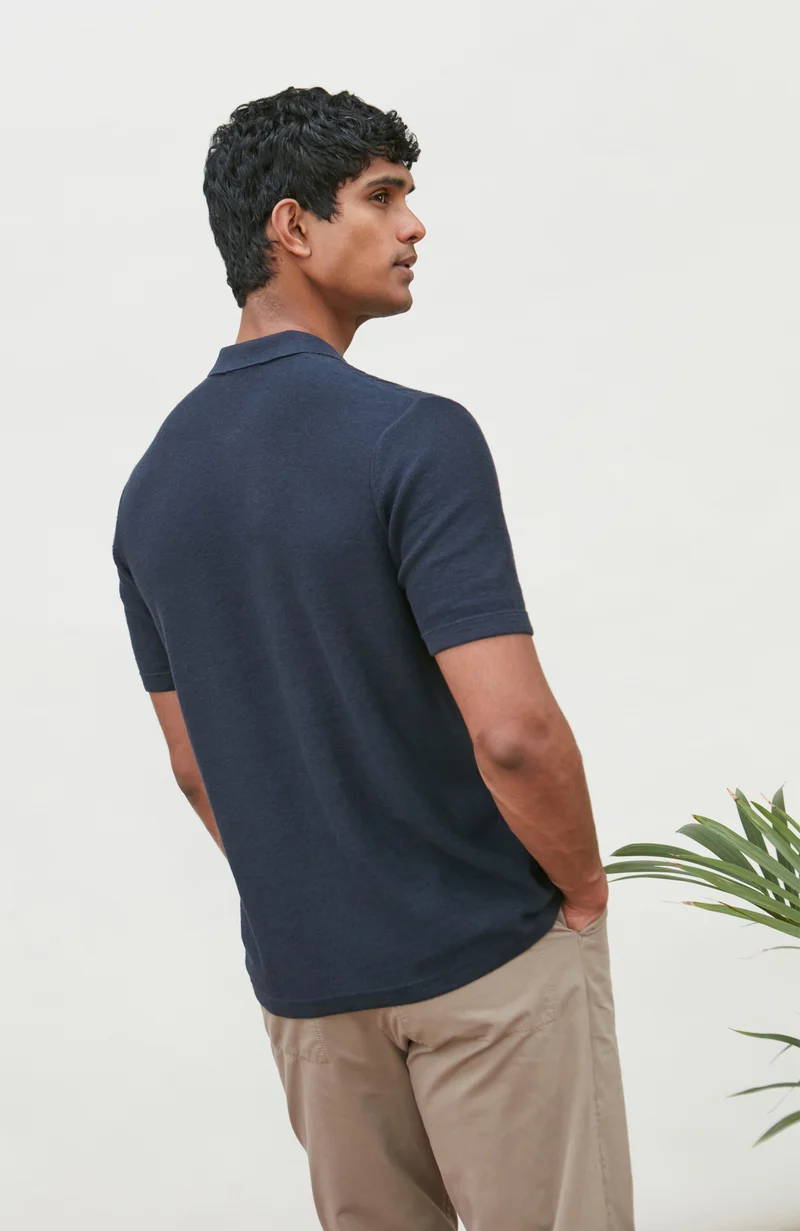 Mens Organic Cotton Linen Patterned Shirt