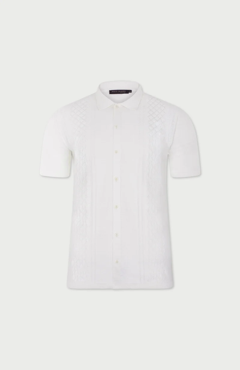 Mens Organic Cotton Linen Patterned Shirt