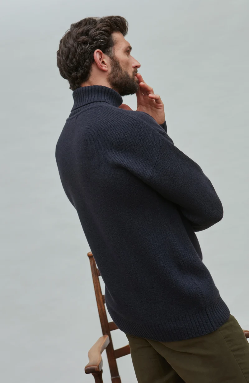 Herren-Rollkragenpullover „Submariner“ aus Merino-Kaschmir
