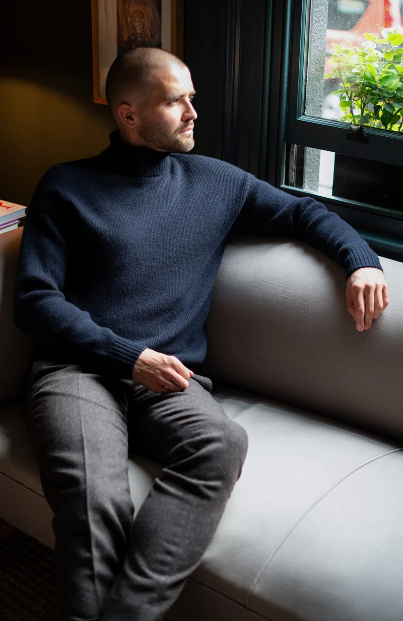 Herren-Rollkragenpullover „Submariner“ aus Merino-Kaschmir