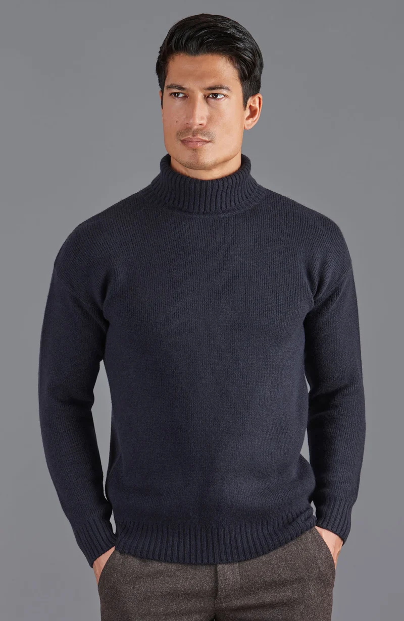 Herren-Rollkragenpullover „Submariner“ aus Merino-Kaschmir