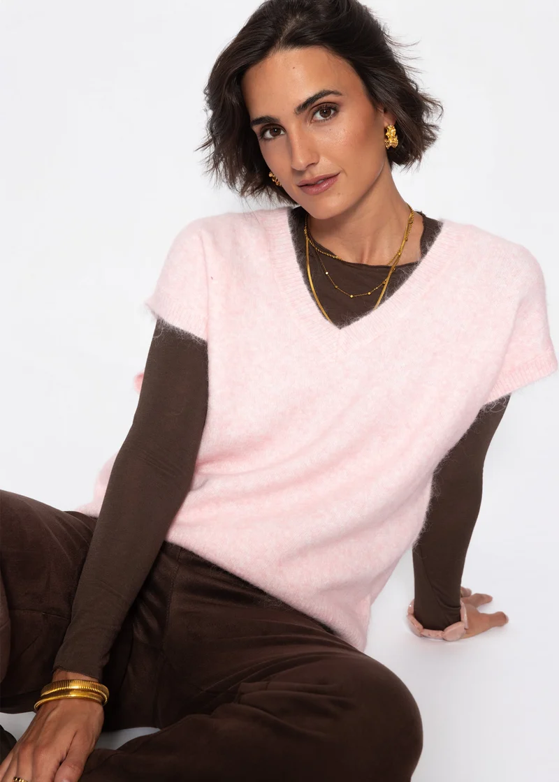 Pullunder mit V-Ausschnitt - rosa
