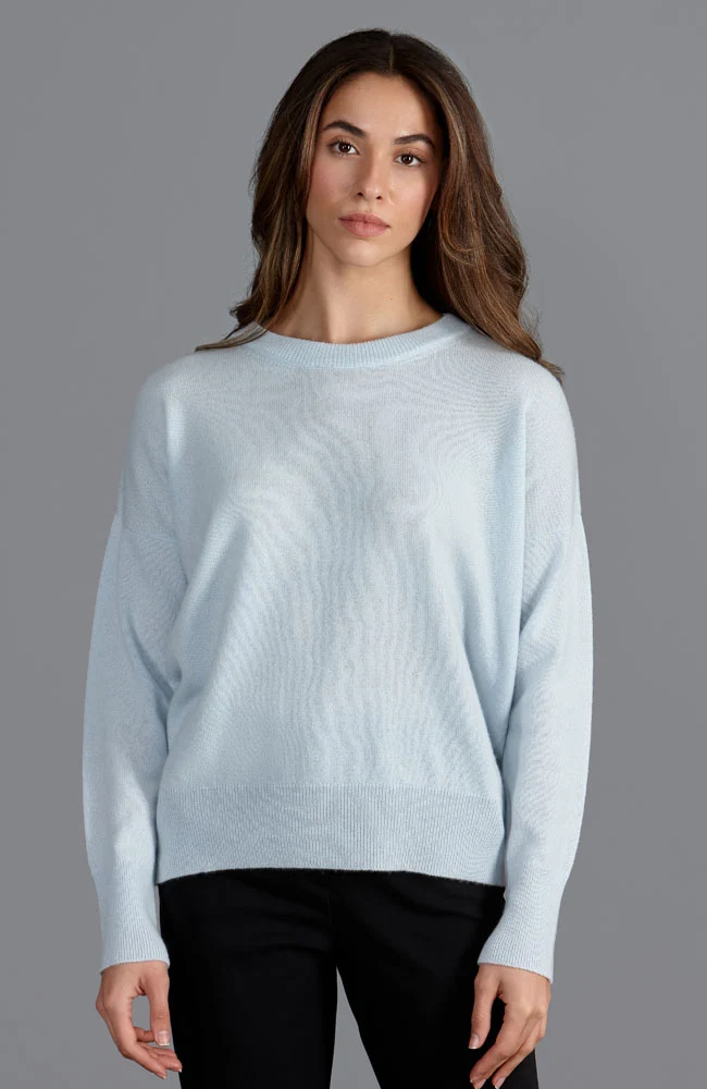 Damenpullover aus 100 % Kaschmir mit Rundhalsausschnitt