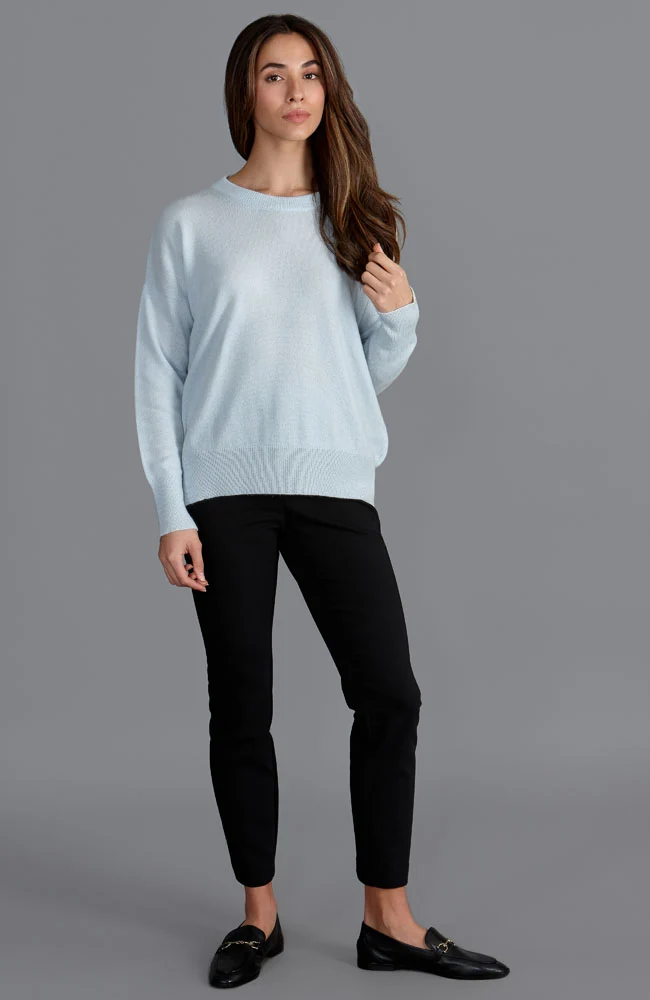 Damenpullover aus 100 % Kaschmir mit Rundhalsausschnitt