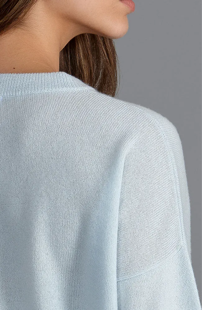 Damenpullover aus 100 % Kaschmir mit Rundhalsausschnitt