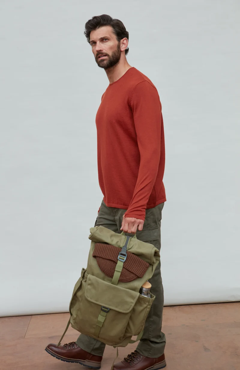 Schweres Activewear-Trainingsoberteil für Herren aus Merinowolle