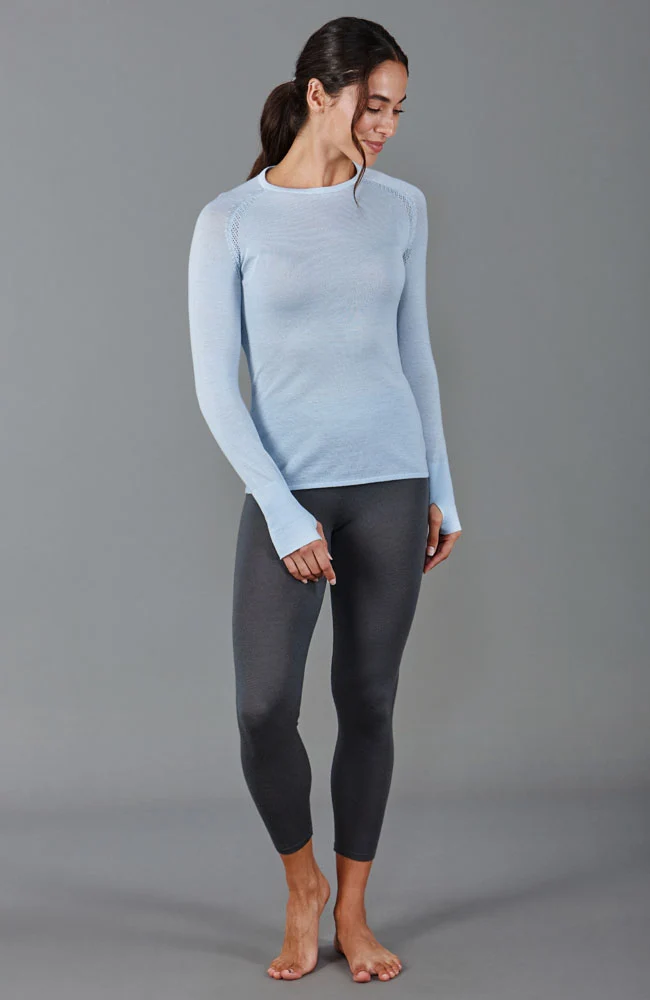 Mittelschweres Merino-Activewear-Trainingsoberteil für Damen