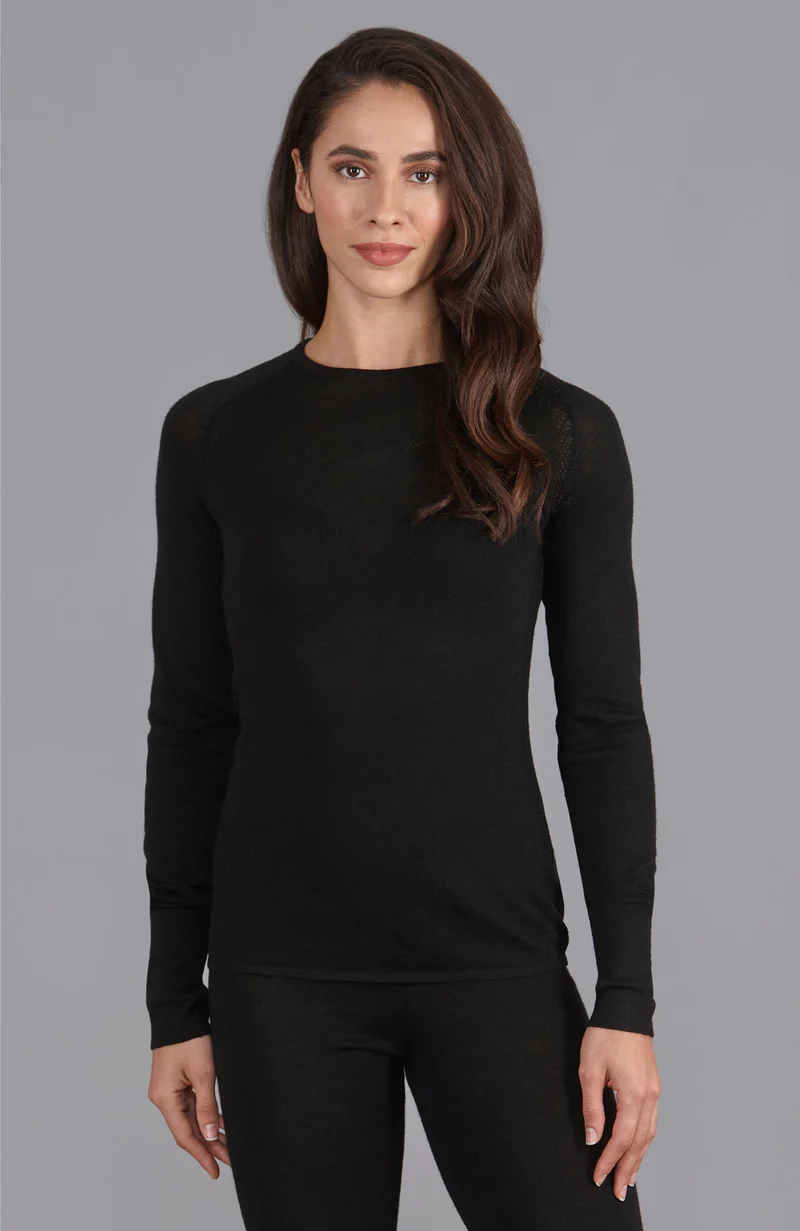 Mittelschweres Merino-Activewear-Trainingsoberteil für Damen