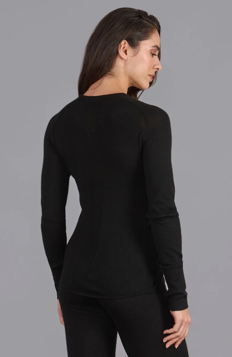 Mittelschweres Merino-Activewear-Trainingsoberteil für Damen
