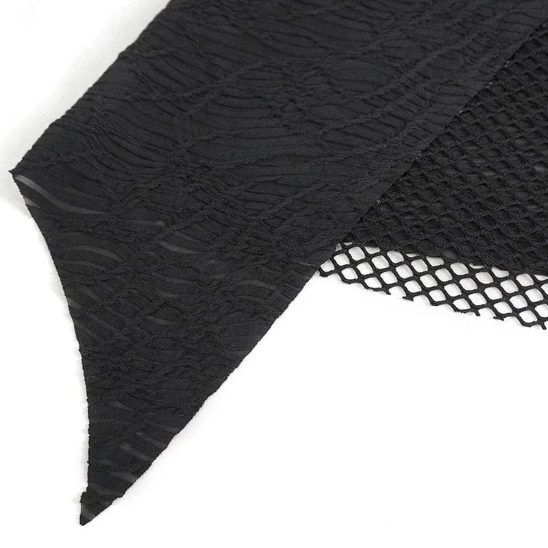 Damen-Gothic-Hemd mit Trägern und Ausschnitten aus Mesh-Spleiß