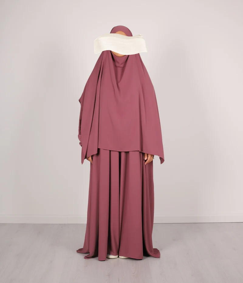 Abaya Puffärmel Medini Khimar SET - Holzrose