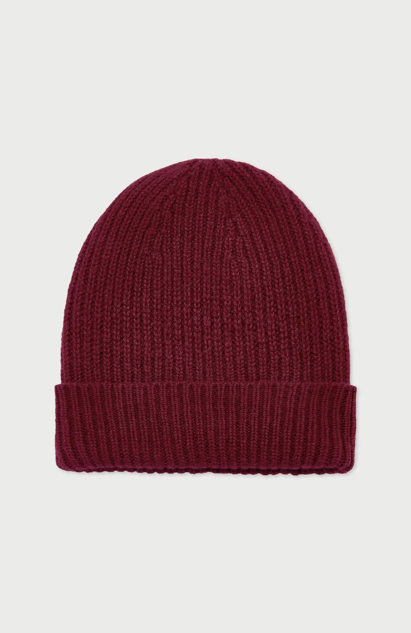 Gerippte Beanie-Mütze aus 100 % Kaschmir