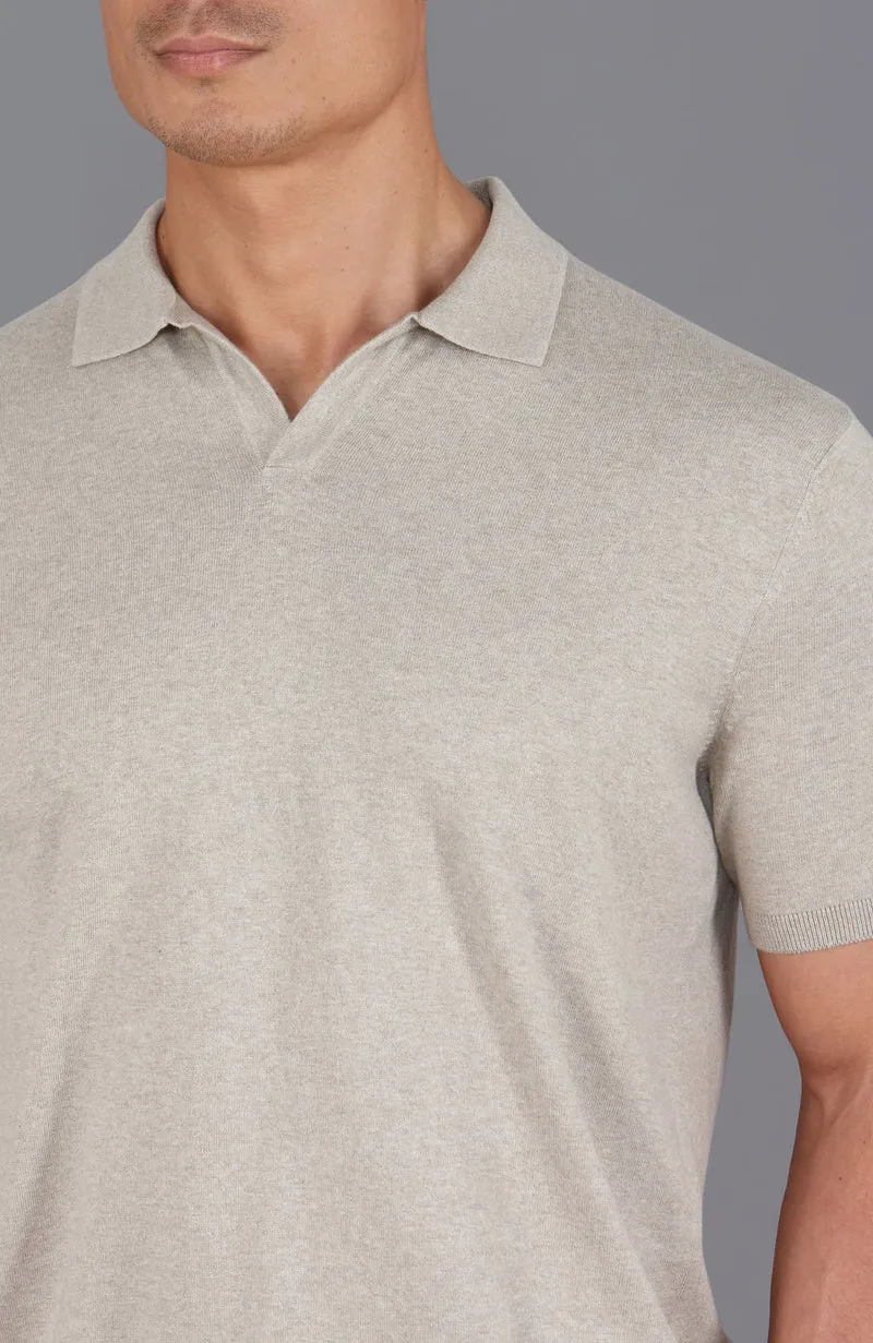 Herren-Poloshirt aus 100 % ultrafeiner Baumwolle ohne Knöpfe