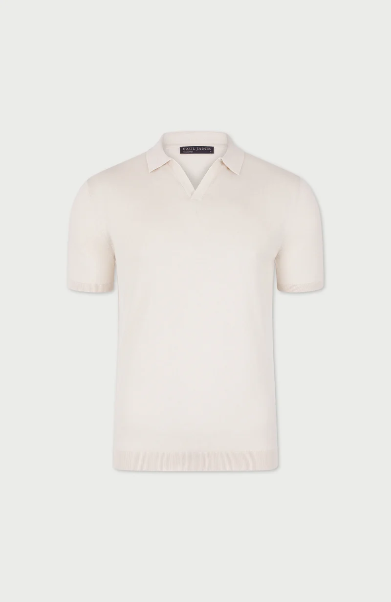 Herren-Poloshirt aus 100 % ultrafeiner Baumwolle ohne Knöpfe