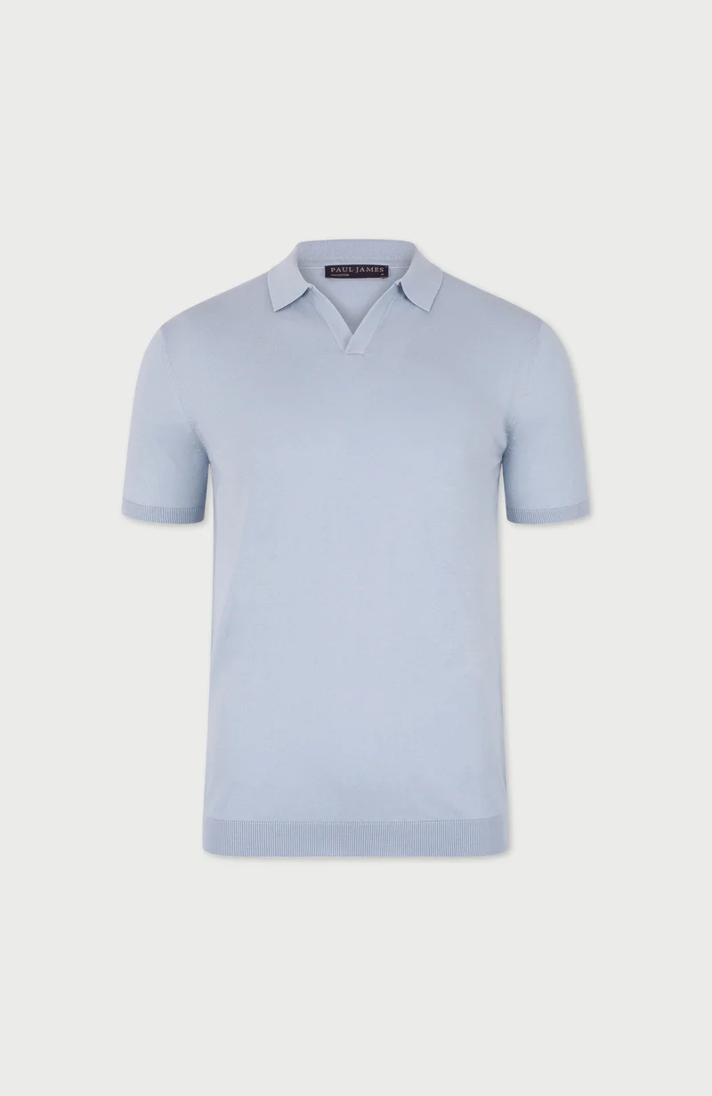 Herren-Poloshirt aus 100 % ultrafeiner Baumwolle ohne Knöpfe