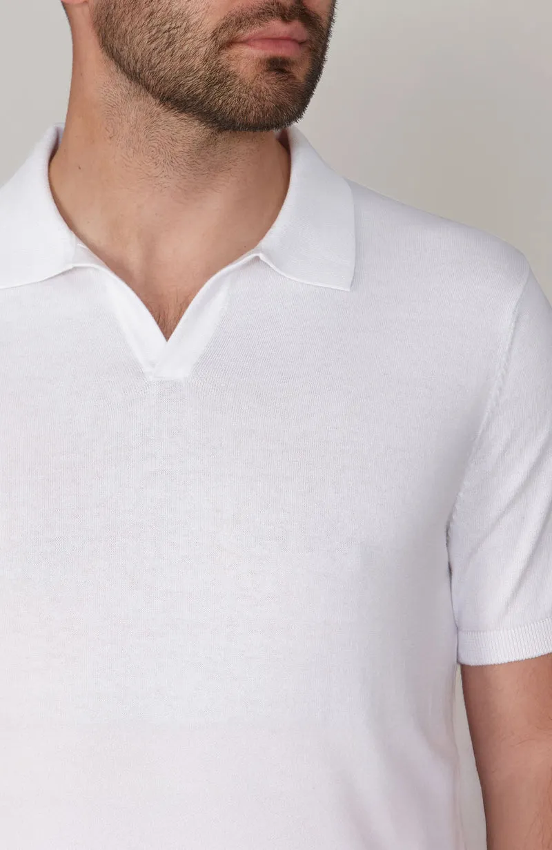 Herren-Poloshirt aus 100 % ultrafeiner Baumwolle ohne Knöpfe