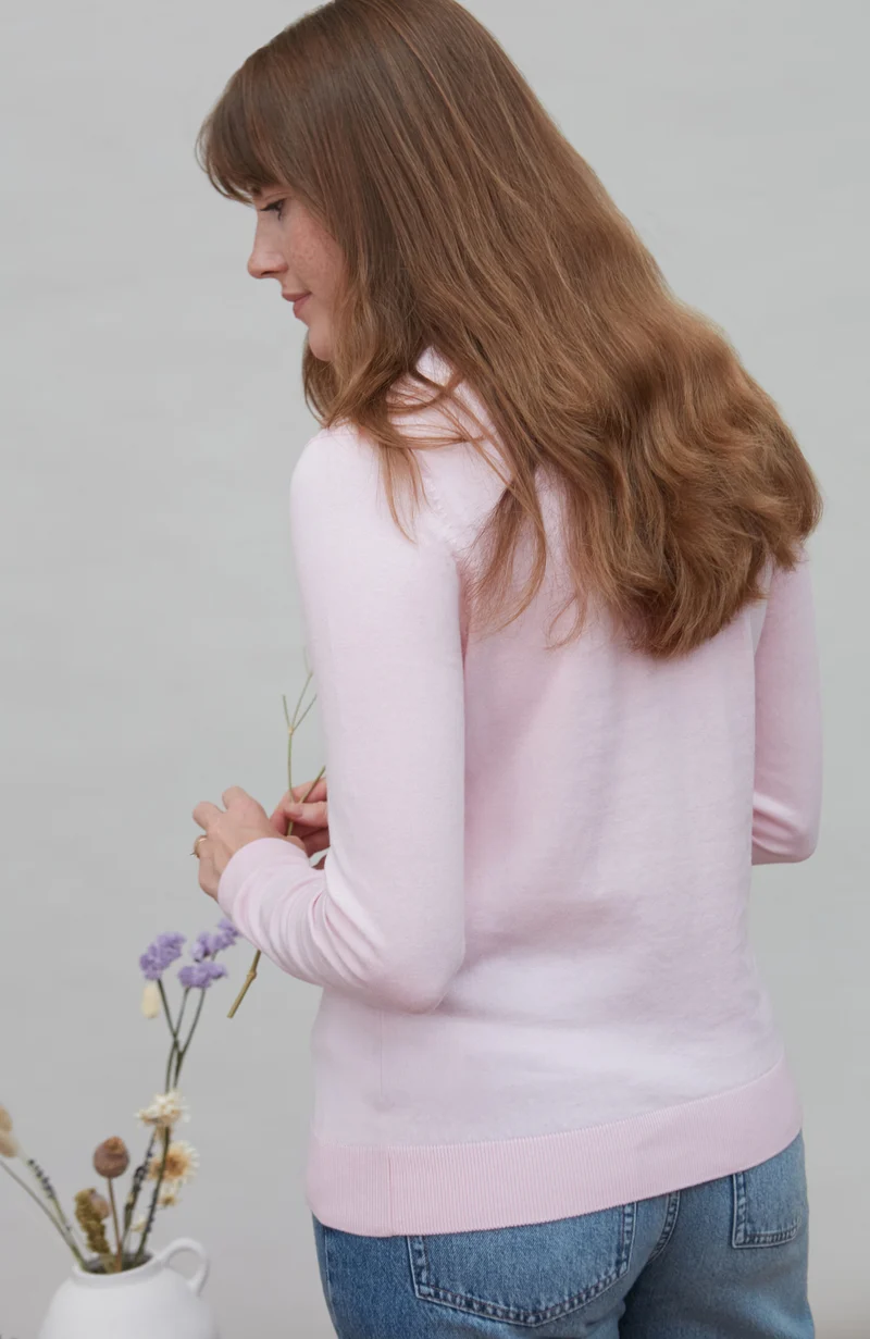 Damen-Rollkragenpullover aus ultrafeiner Baumwolle mit langen Ärmeln