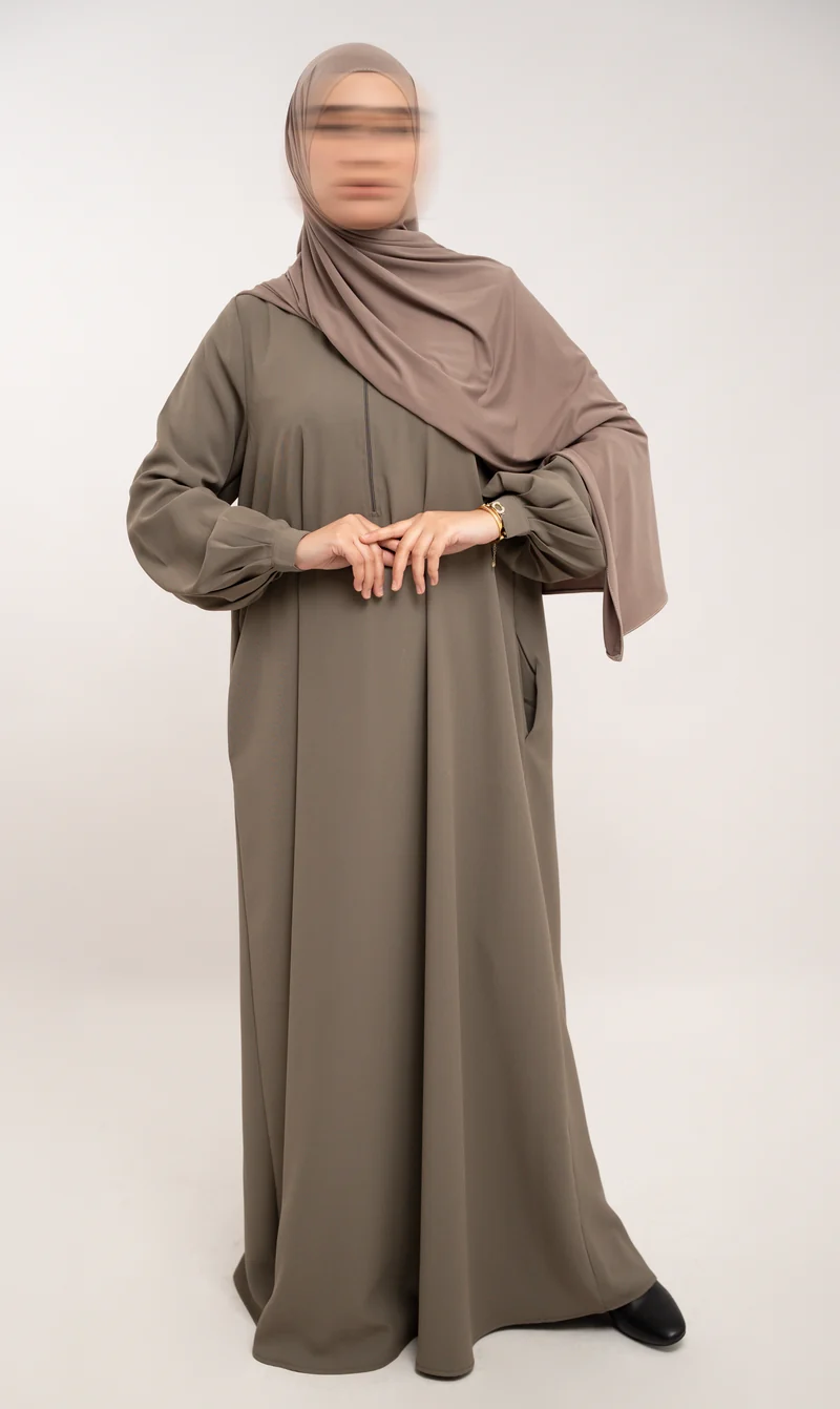 A-Linie Abaya TAYMA R – Grau Taupe