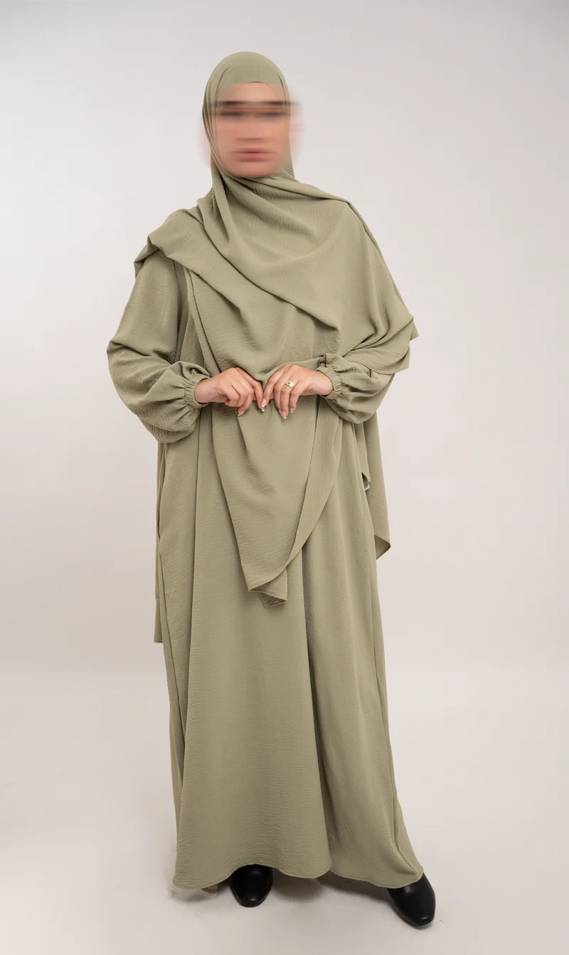 A-Linien-Puff-Jazz-Abaya R - Pistazie