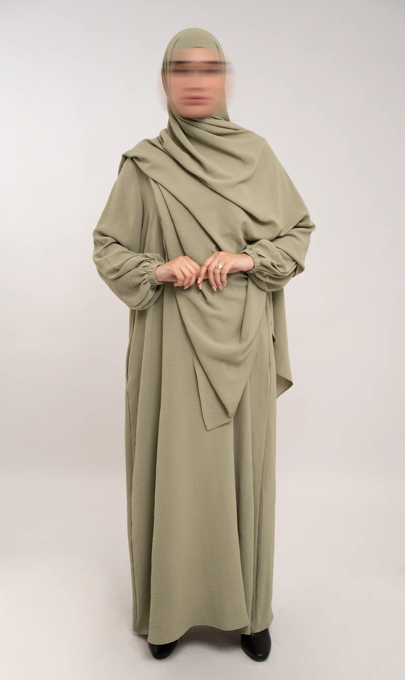 A-Linien-Puff-Jazz-Abaya R - Pistazie