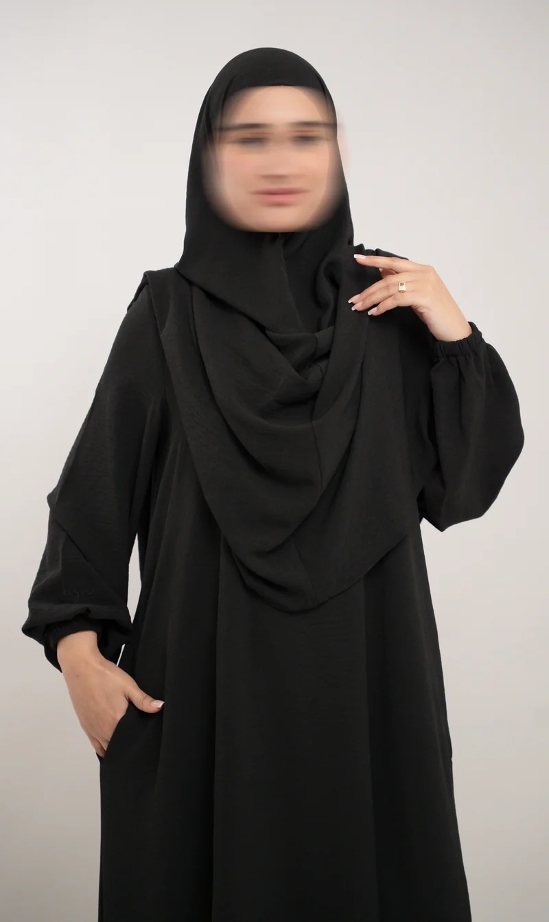 A-Linien-Puff-Jazz-Abaya R - Schwarz