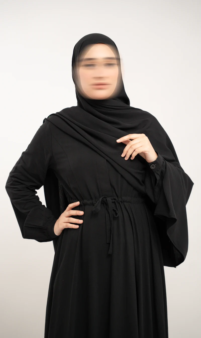 A-Linien-Puff-Jazz-Abaya R - Schwarz