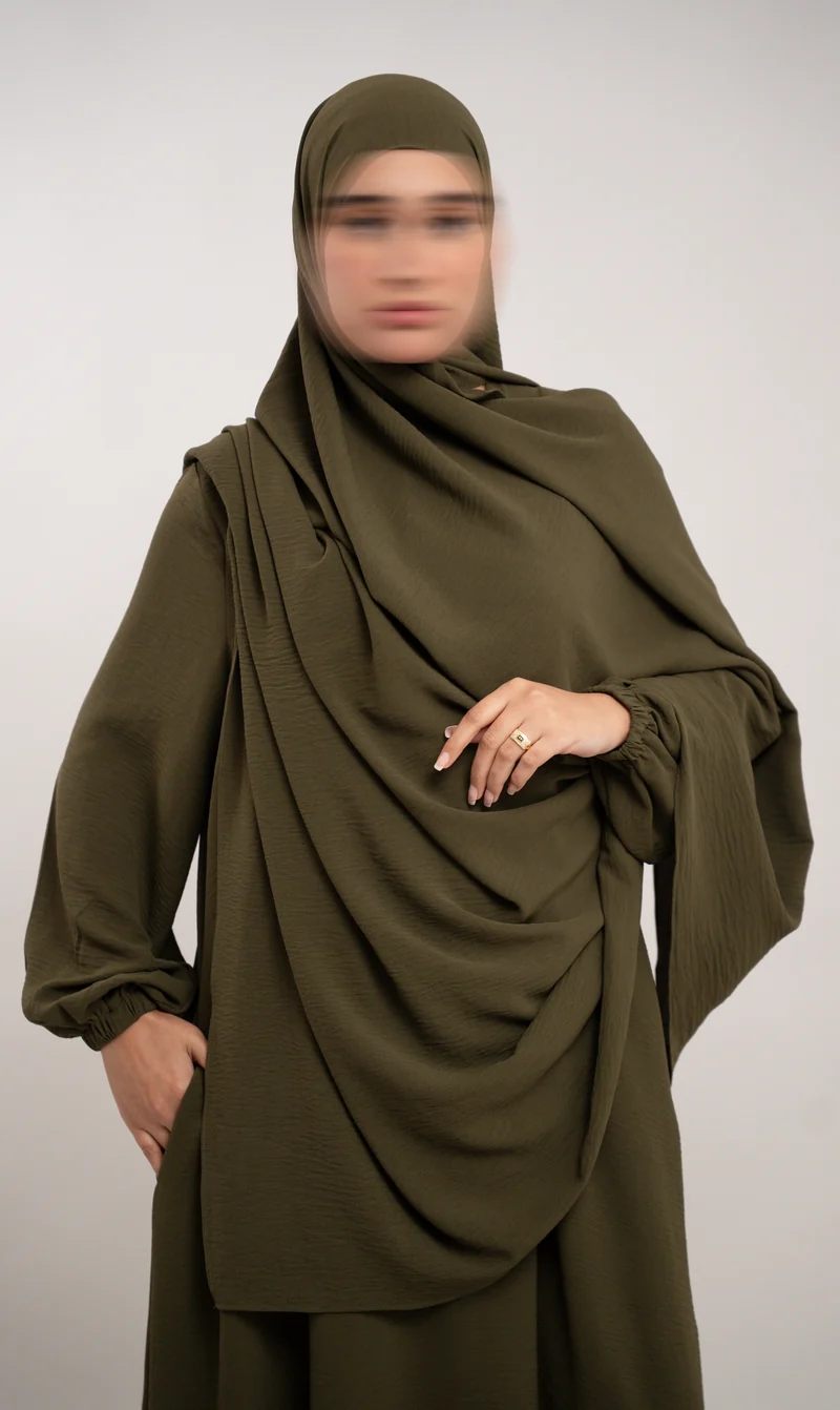 A-Linien-Puff-Jazz-Abaya R - Dunkeloliv