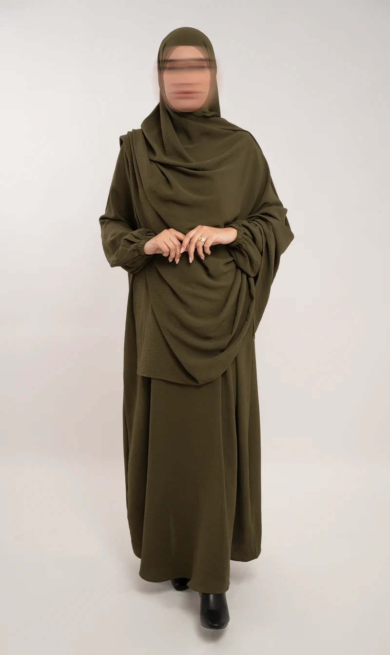 A-Linien-Puff-Jazz-Abaya R - Dunkeloliv