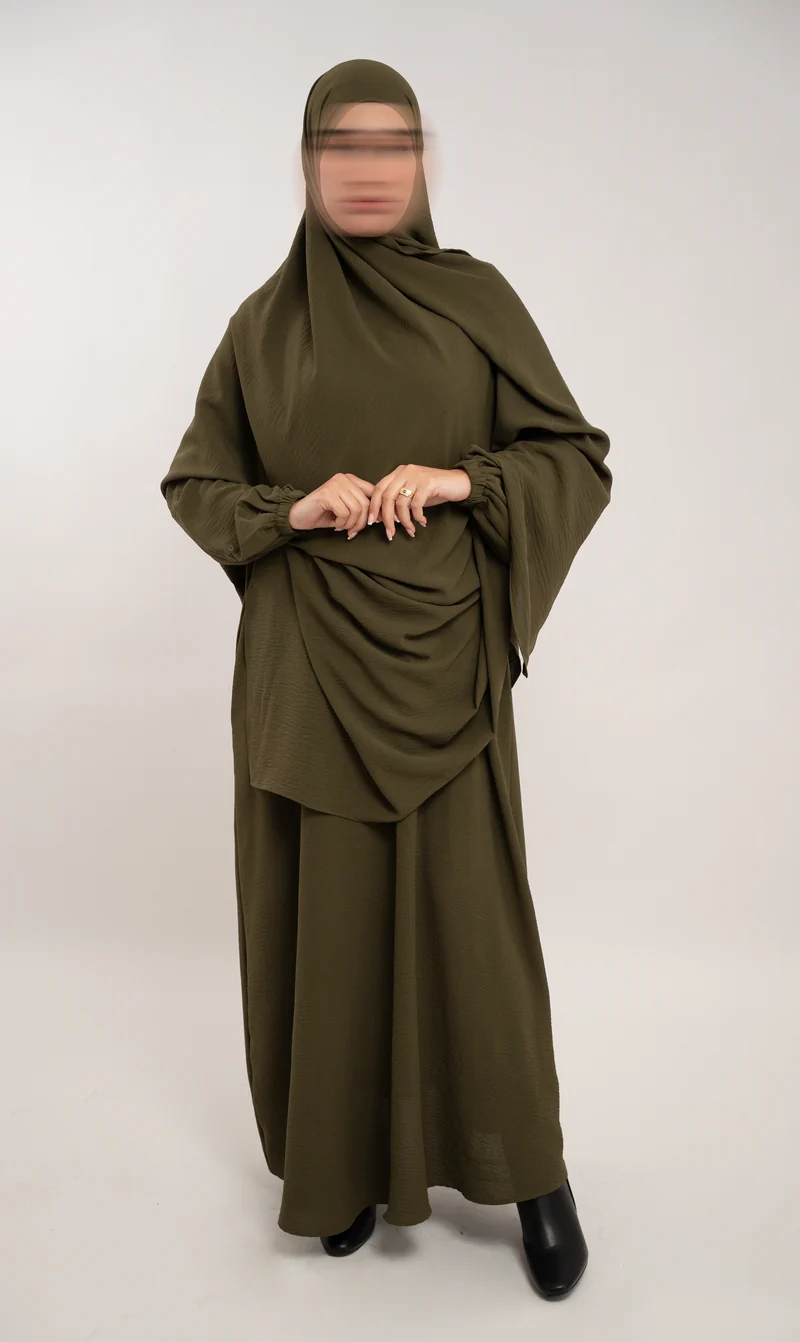 A-Linien-Puff-Jazz-Abaya R - Dunkeloliv