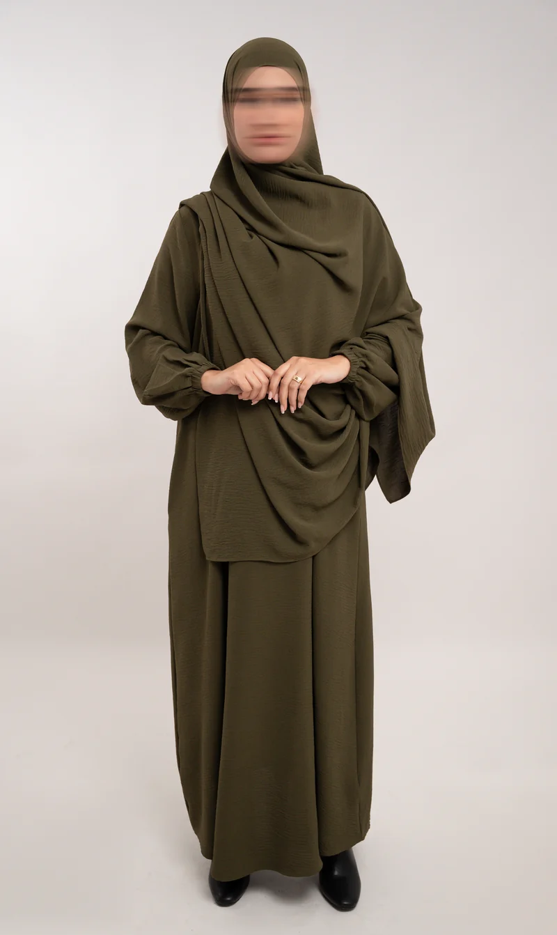 A-Linien-Puff-Jazz-Abaya R - Dunkeloliv