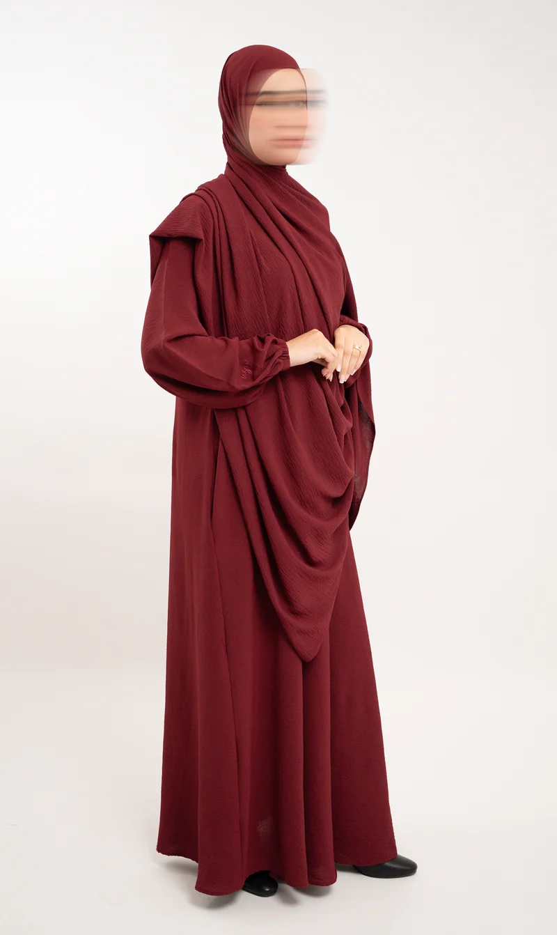 A-Linien-Puff-Jazz-Abaya R - Bordeaux