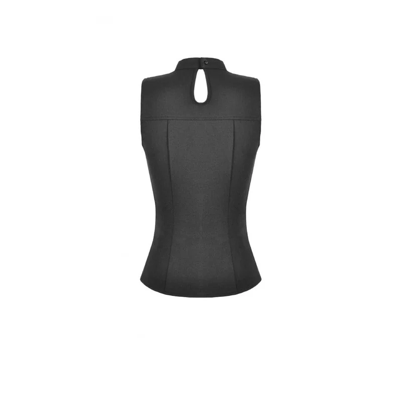 Punk-Tanktop für Damen mit D-Ringen, Schnallenriemen und Cut-outs
