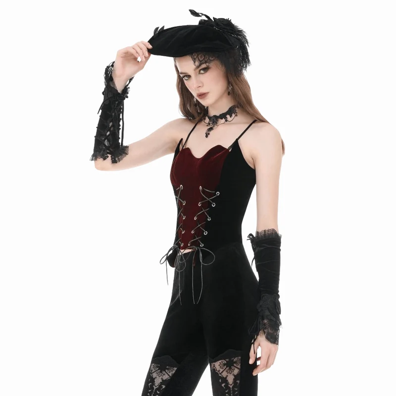 Gothic-Bustier für Damen mit kontrastfarbener Schnürung