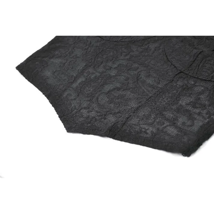 Gothic-Top für Damen mit eckigem Kragen, floraler Spitze und Glockenärmeln