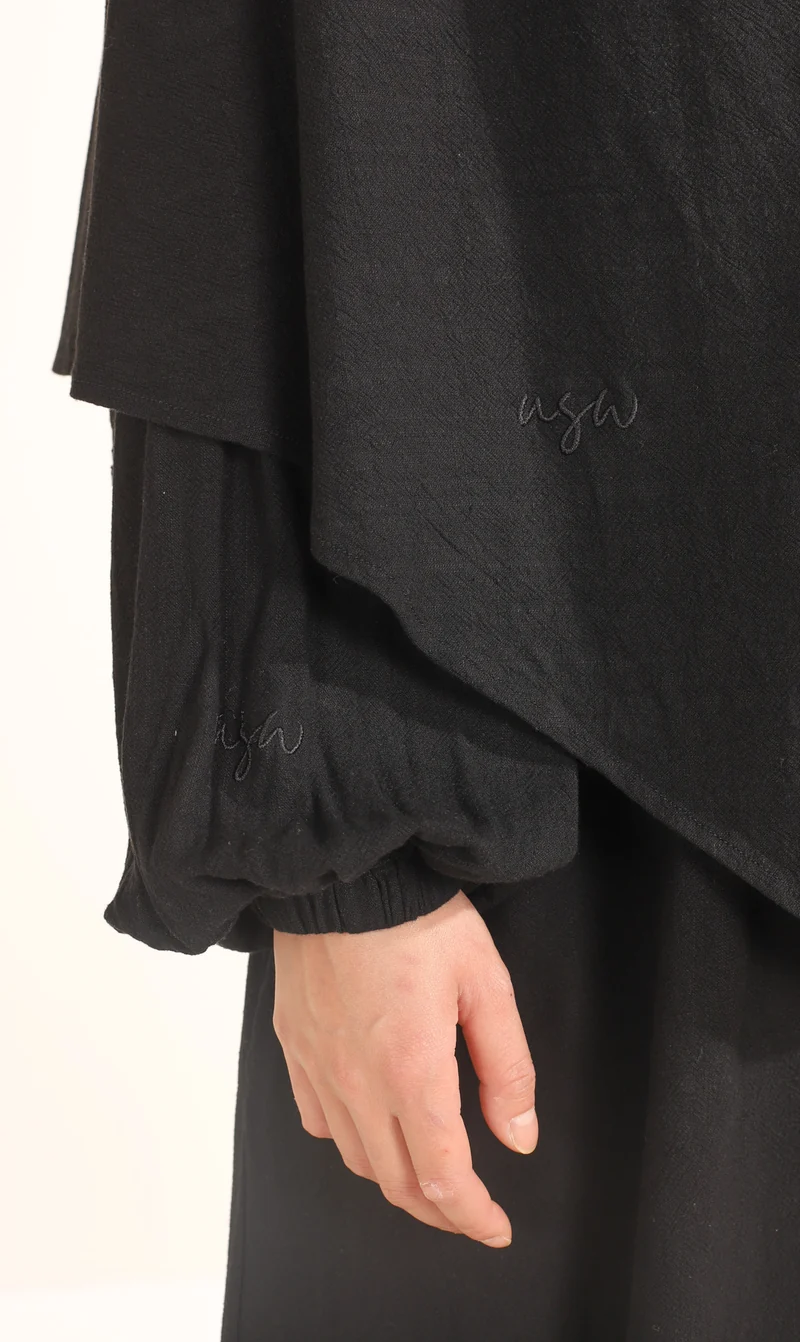Diamond Khimar (Krawatte) Nila Leinen – Schwarz