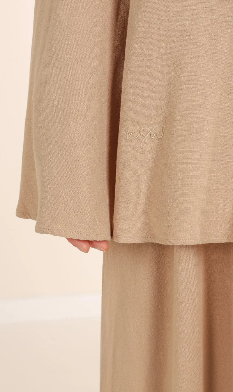 Diamond Khimar (Krawatte) Nila Linen – Taupe Desert