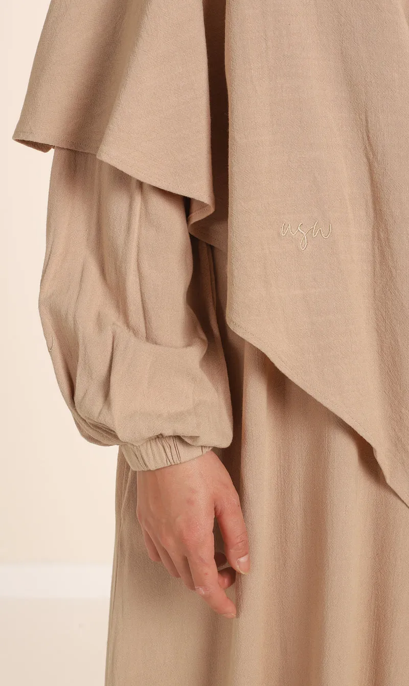 Diamond Khimar (Krawatte) Nila Linen – Taupe Desert