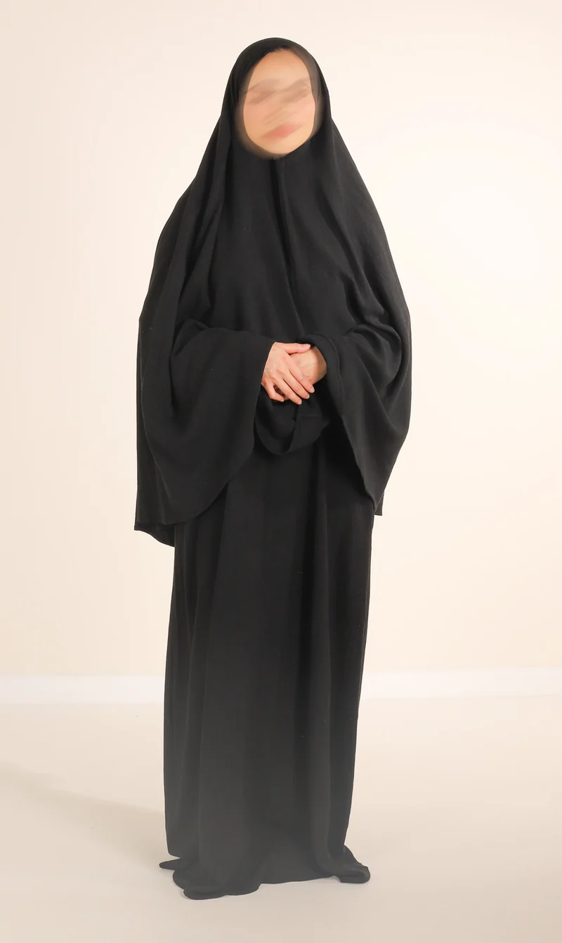 Hip Khimar NILA Leinen - Schwarz