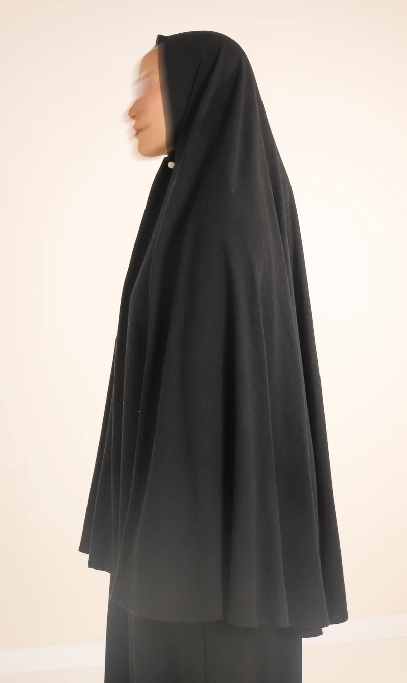 Hip Khimar NILA Leinen - Schwarz