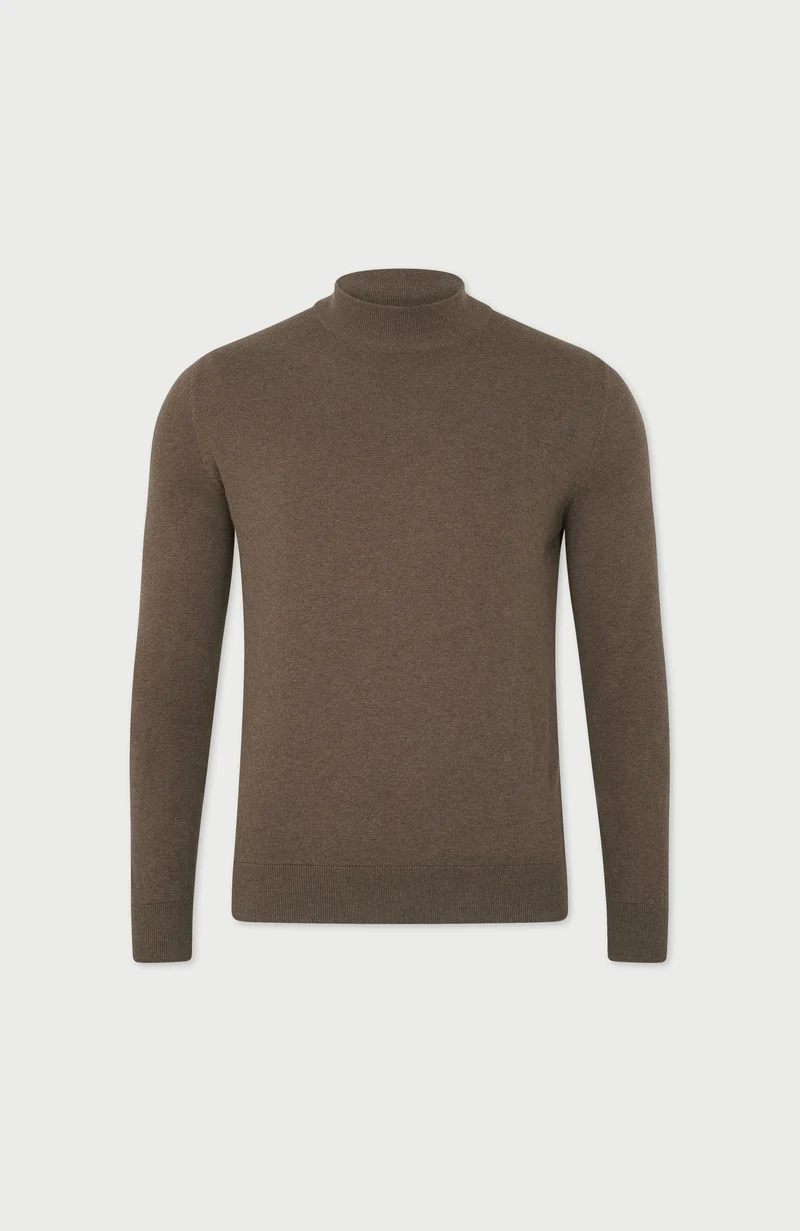Herrenpullover aus 100 % ultrafeiner Baumwolle mit Stehkragen