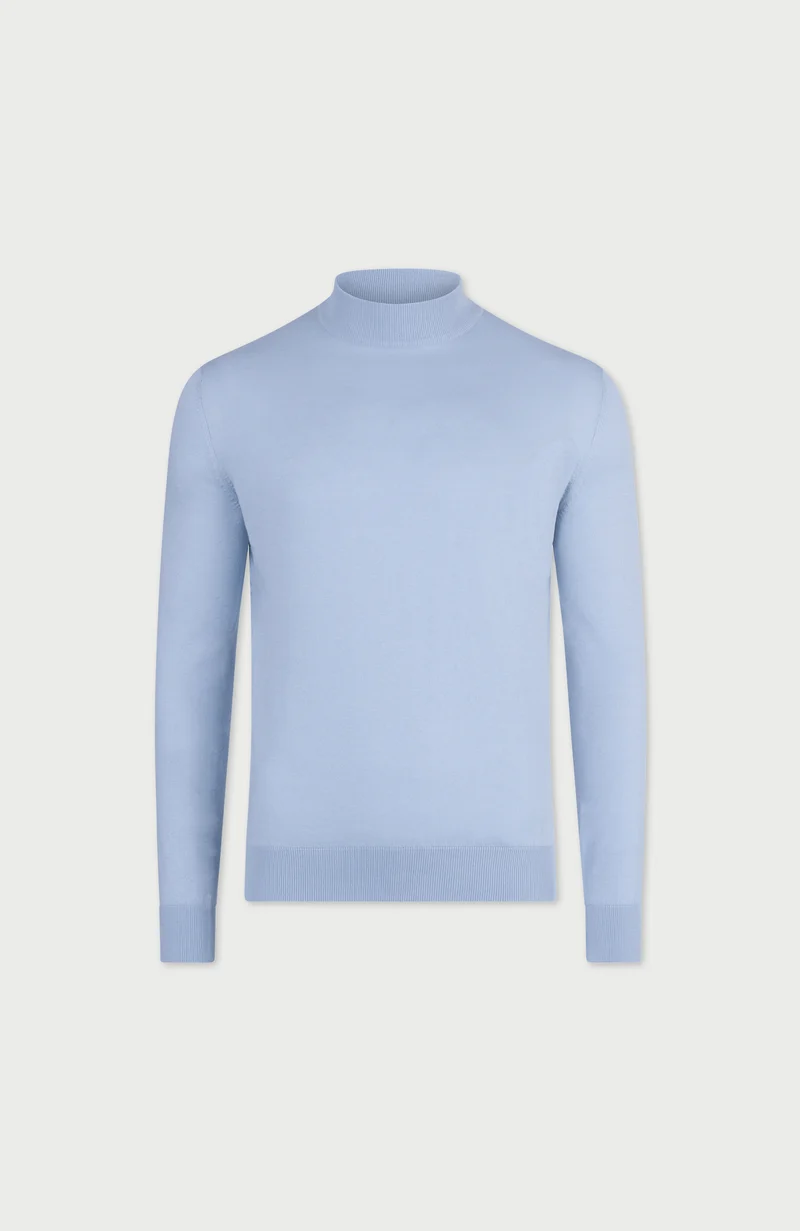 Herrenpullover aus 100 % ultrafeiner Baumwolle mit Stehkragen