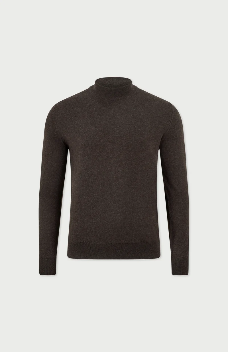 Herrenpullover aus 100 % ultrafeiner Baumwolle mit Stehkragen